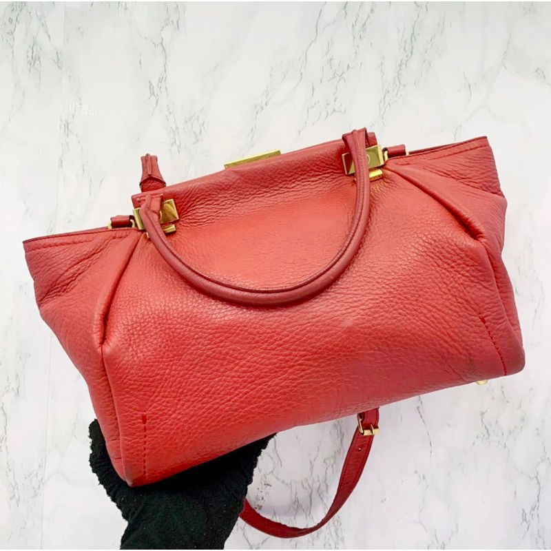 Tas Lanvin Merah Kulit ORIGINAL preloved