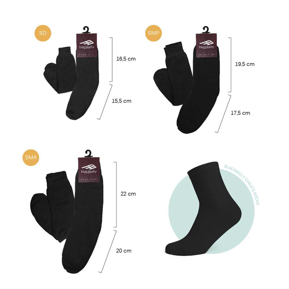 Kaos Kaki Anak Sekolah SD SMP SMA Kids Socks Infikids Blackkelly