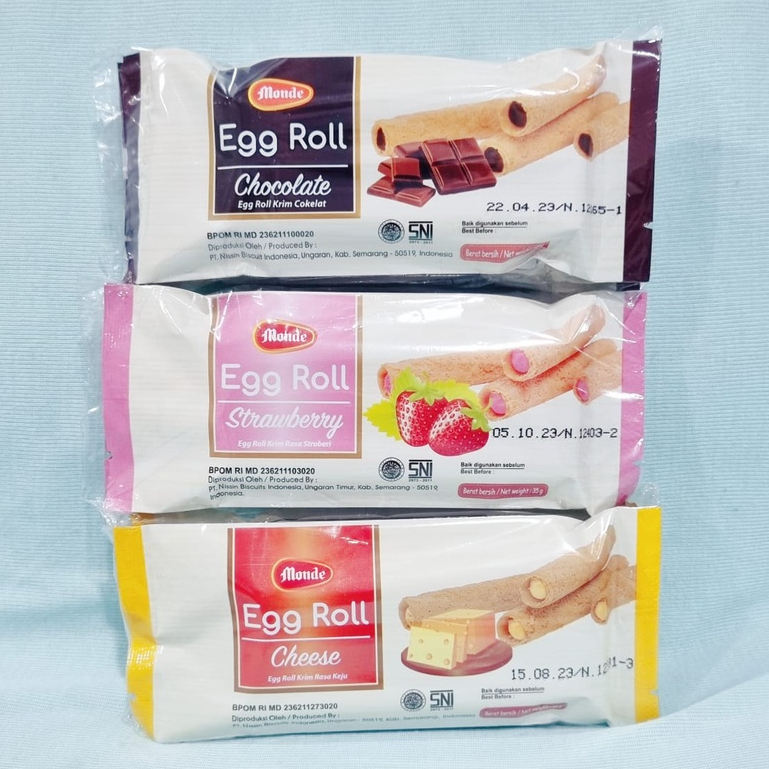 

Monde Eggroll Stick Chocolate / Strawberry / Keju (1 Pcs)