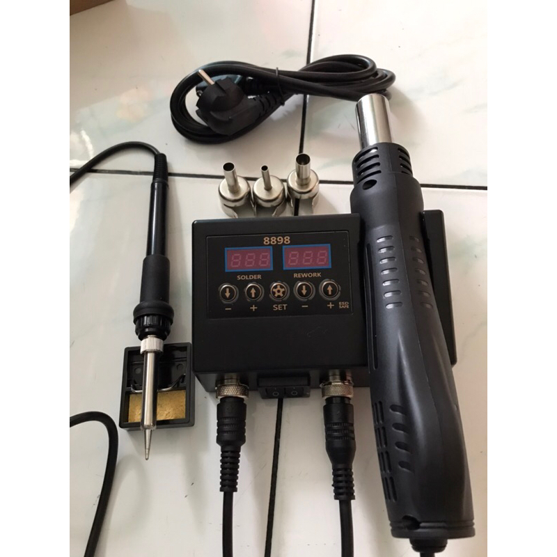 750W Soldering Station 8898 Digital Display Welding Rework Station For Cell-Phone Soldering Iron Hot Air Repair