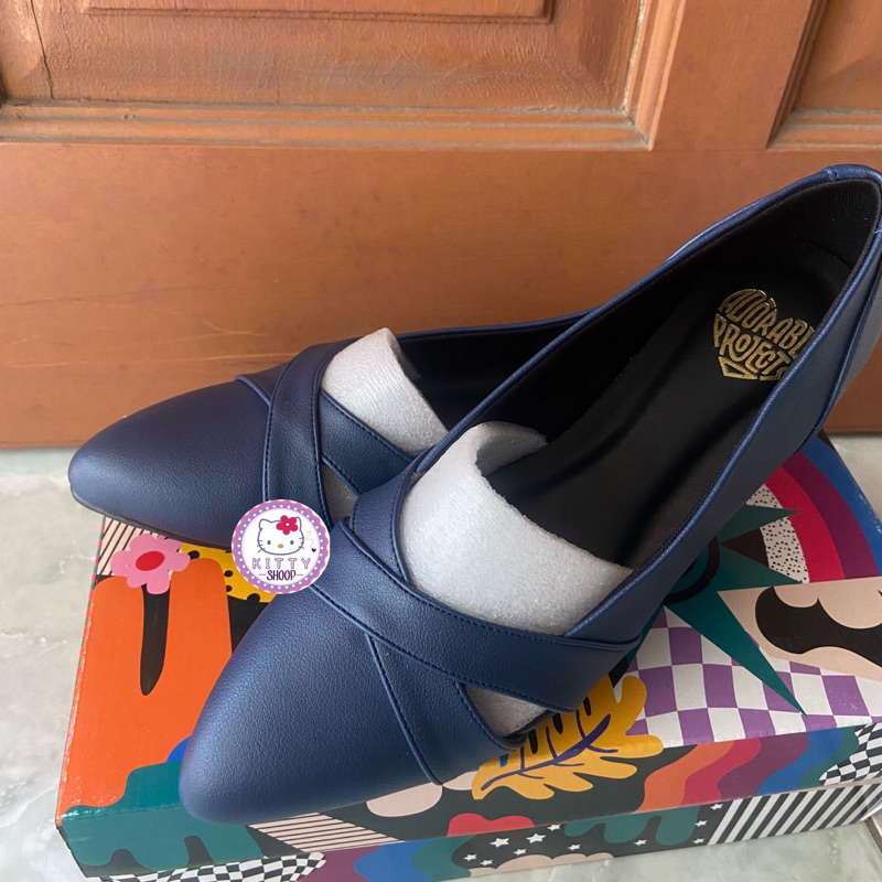 Adorableprojects - Ascot Flat Shoes Navy - Sepatu Wanita