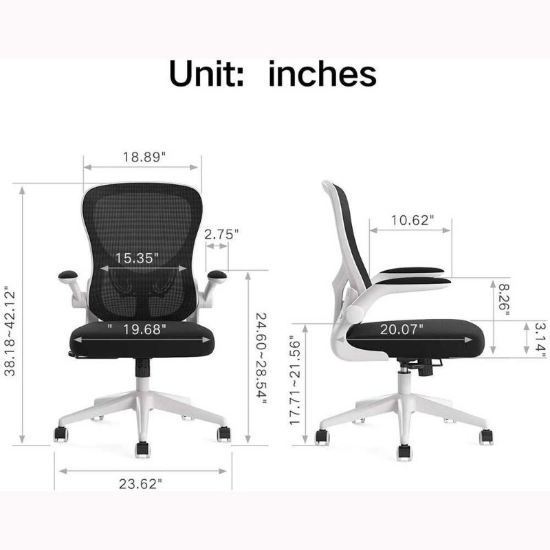 HBADA Kursi Kantor Mesh Ergonomic Office Chair Flip-up Arms - HDNY163WM