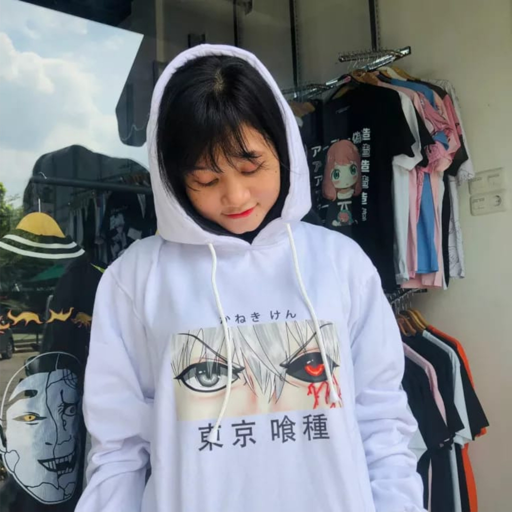 Sweater Hoodie Wanita Anime Tokyo Ghoul Kaneki Ken Eye Manga Harajuku Ukuran M-L-XL-XXL Bisa Bayar Ditempat COD