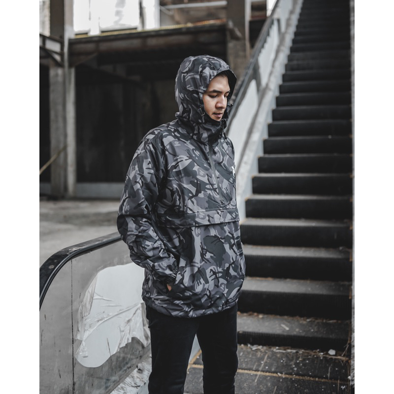 PHOMPPHIESS Jaket Cagoule Camo Waterproof Jaket Pria Wanita