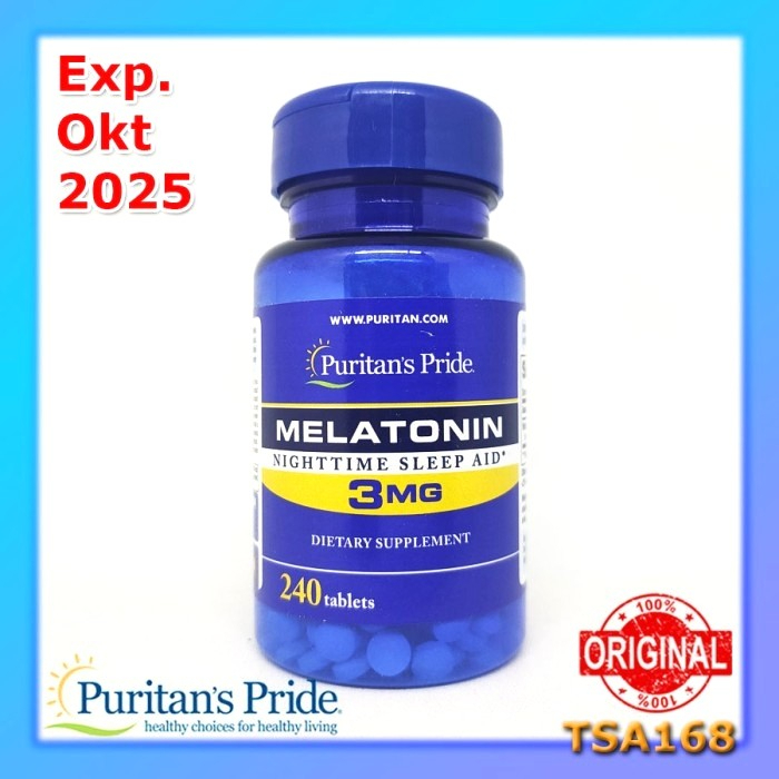 Puritan Pride Melatonin 1 3 5 10 12 mg 30 60 90 120 utk yg Susah Tidur