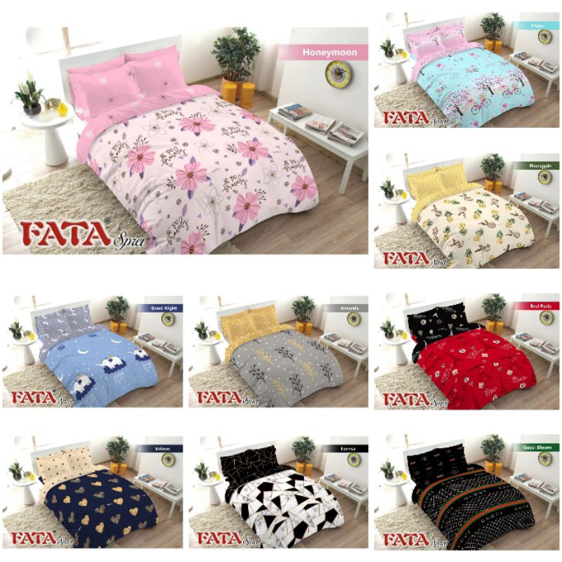 FATA - Bedcover / Bedcover Set FATA Minimalis Ukuran King 180x200 / Queen 160x200