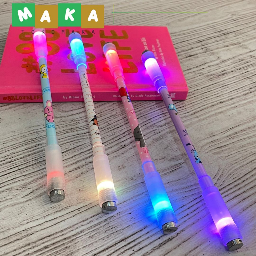 

pulpen putar magnet led korea pen gel putar magnet bolpen pena perleangkapa sekolah alat tulis kantor atk unik