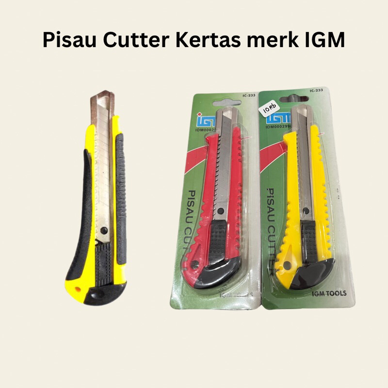 

Pisau Cutter Besar IGM Pisau Besar Cutter Kertas Kayu Refill 3pcs pisau cutter