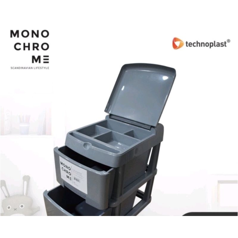 TECHNOPLAST Monochrome Drawer 2 Stack with Window /Laci Container 2ssn