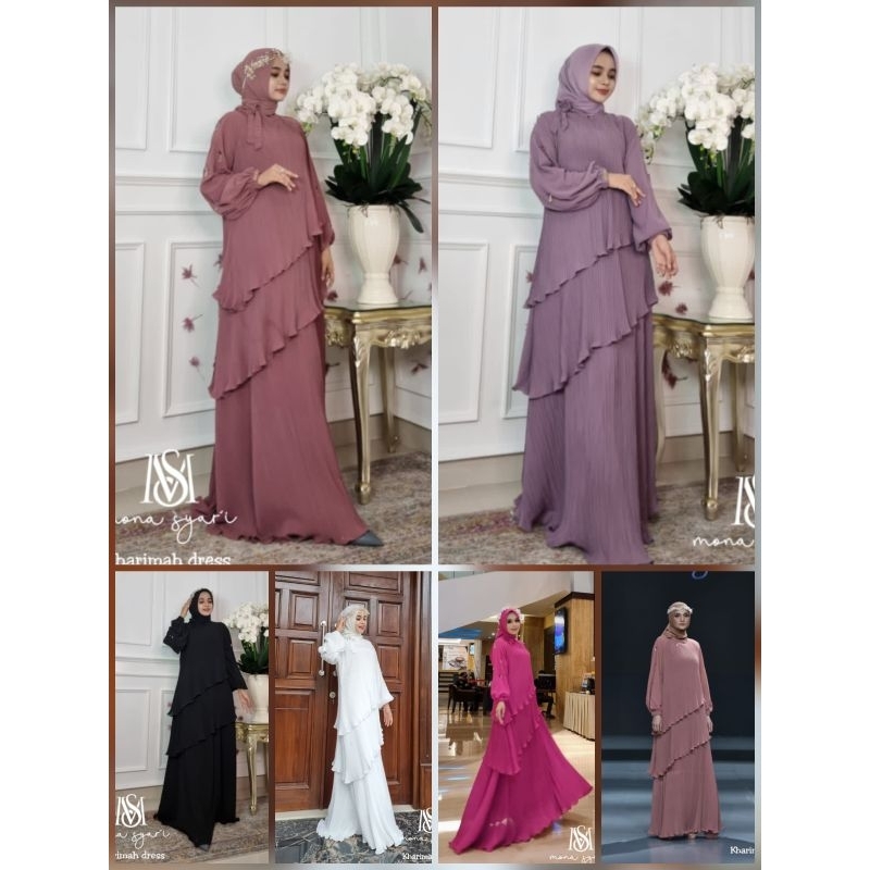 KHARIMAH DRESSS LEBARAN Dress original Mona Syari By ME ✓ TZY. Olshop ✓