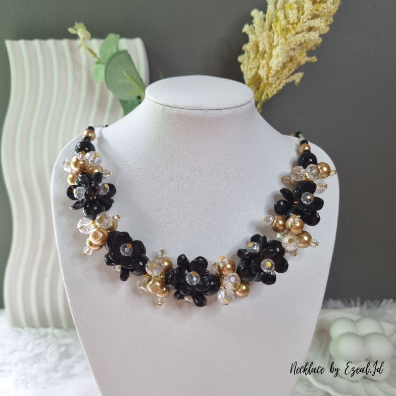 Clever Series | Kalung Necklace Kristal Crystal Beads Mutiara Manik Premium Daily Kondangam Hijab Ak