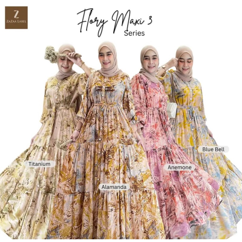 AACO Flory MAXI 3 Dress premium gamis wanita premium
