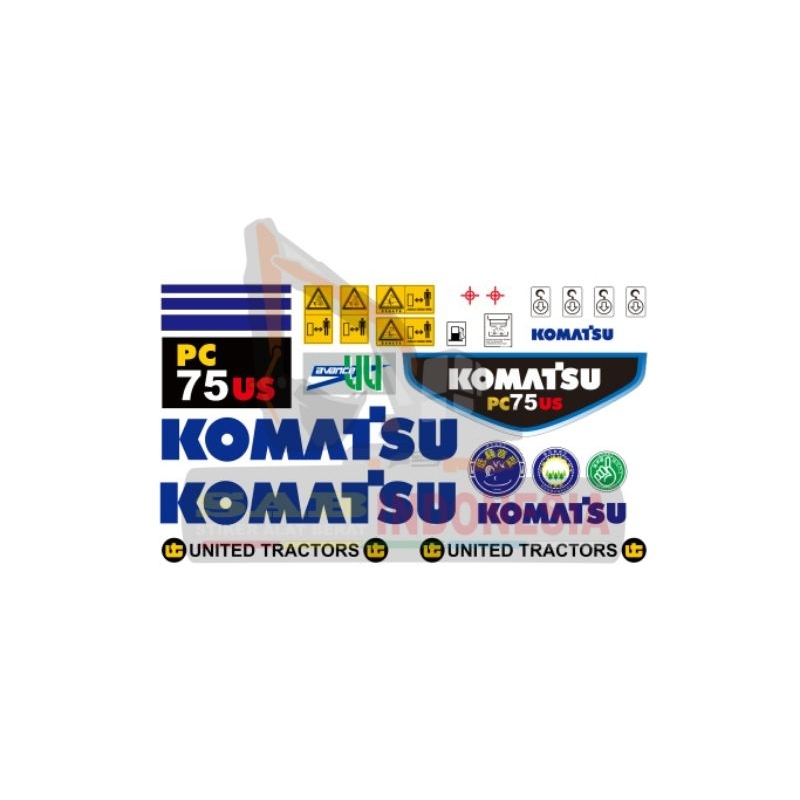 Stiker Mini Excavator KOMATSU PC75Us