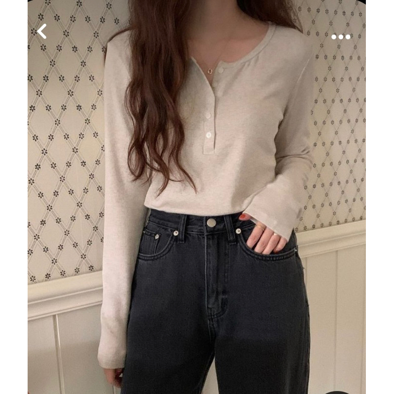 BASIC BUTTON LONGSLEEVES - KAOS KANCING LENGAN PANJANG AMIRA BY GAZOUTFIT