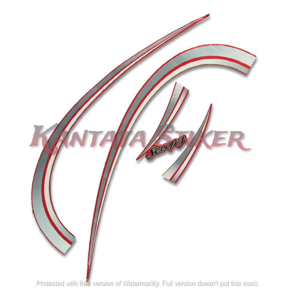 STIKER STRIPING LIS LES BODY MOTOR SCOOPY 2012 KARBU MERAH STANDAR FULL SET