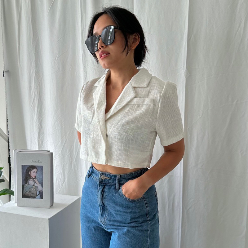 Marie Tweed Crop Top