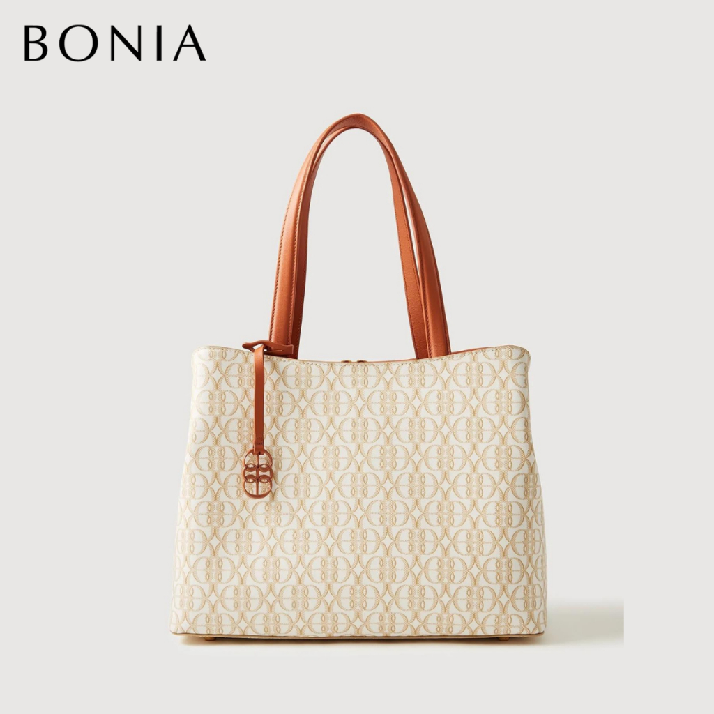 Bonia - La Luna Monogram Tote Bag White