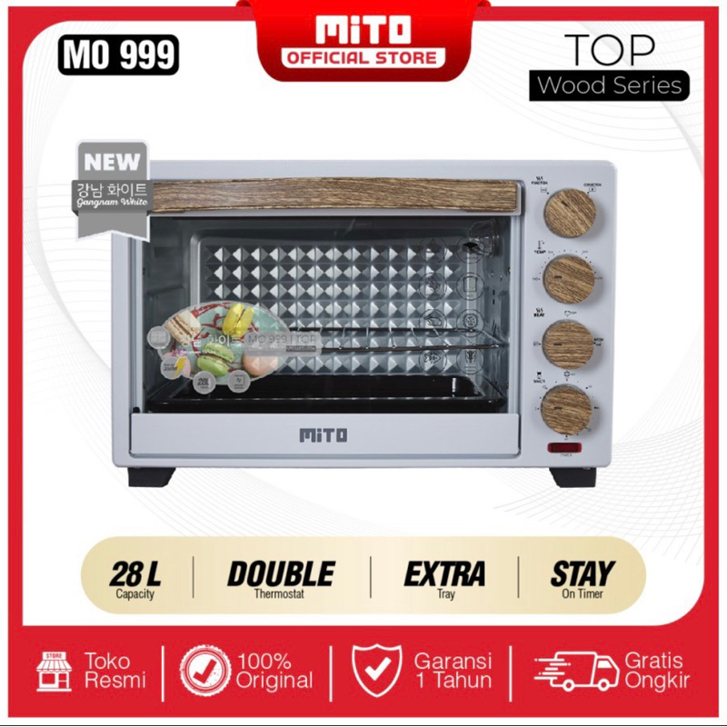 [ MITO ] Oven Listrik dengan Lampu MITO MO 999 TOP NEW 28L Low Watt - GARANSI RESMI