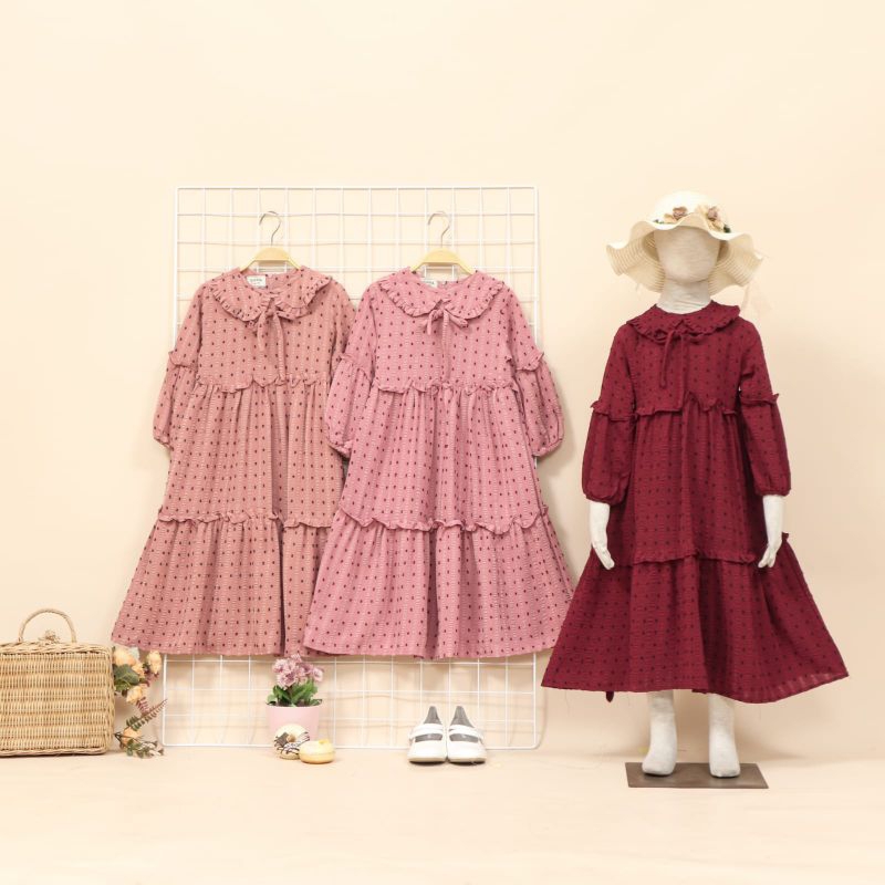gamis crinkle anak balita lucu usia 1 - 2 tahun / gamis yasmin dress anak by umma daily