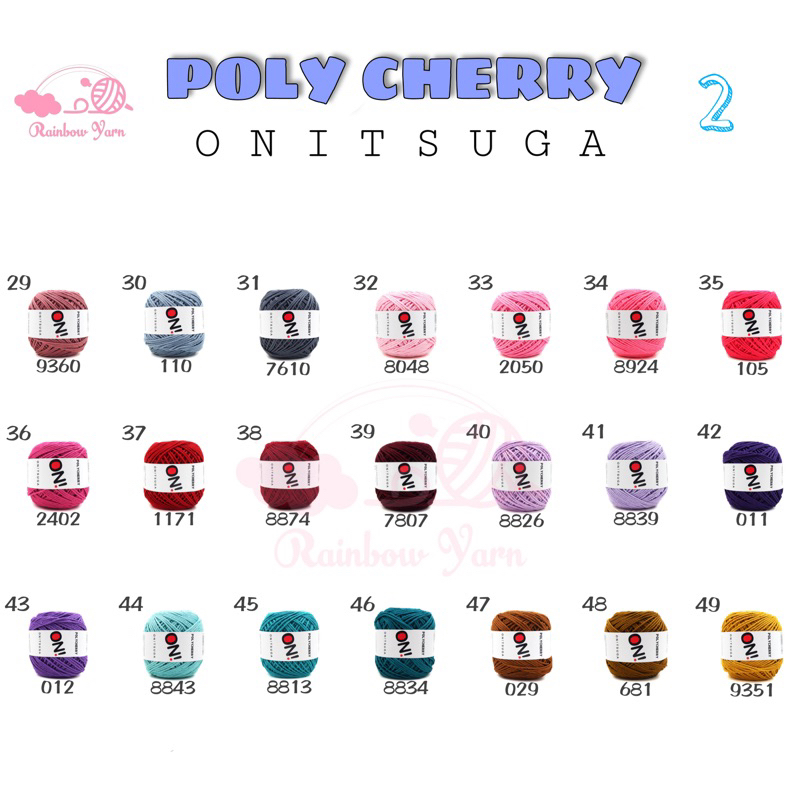 1-49 BENANG RAJUT POLYESTER POLLYCHERRY ONITSUGA -RY016