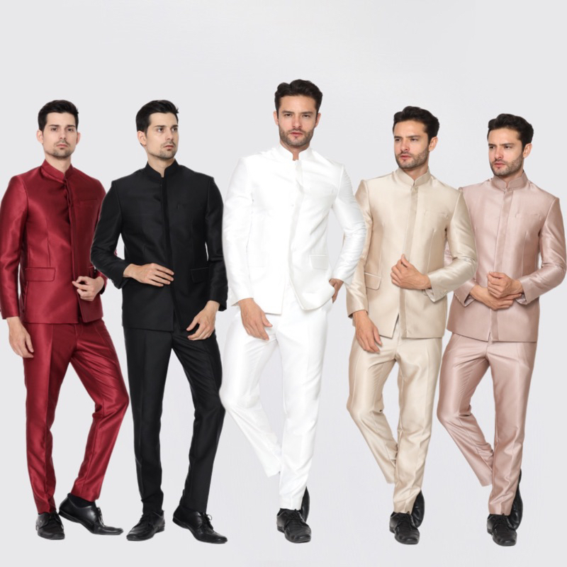 Setelan Beskap Pengantin Semi Wool Import Jas Shanghai