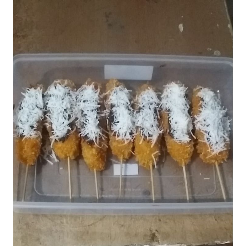 

sate pisang naget dan Frozen sate pisang naget
