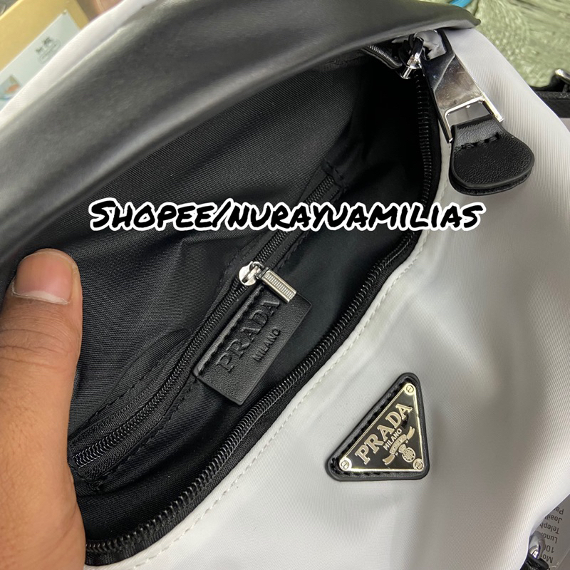 Tas Waistbag wanita prada import with box tas selempang wanita branded