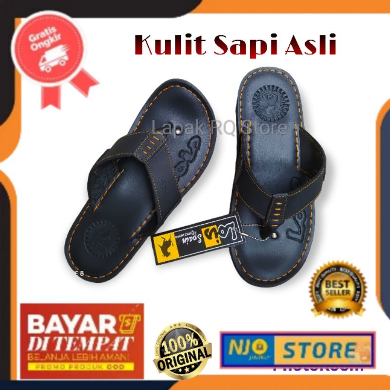 SANDAL PRIA KULIT LOIS / SANDAL JEPIT LOIS COKLAT / SANDAL JEPIT KULIT SAPI ASLI