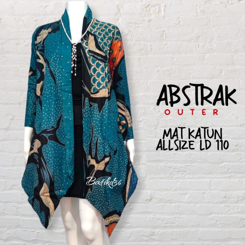 Vest outer batik abstrak kekinian warna baju luar wanita santai katun cewek remaja perempuan klasik kasual kerja murah adem katun halus premium seragam kembaran blazer rompi Cardi longcardi batik solo btc cantik jumbo besar gendut kantor tradisional pk