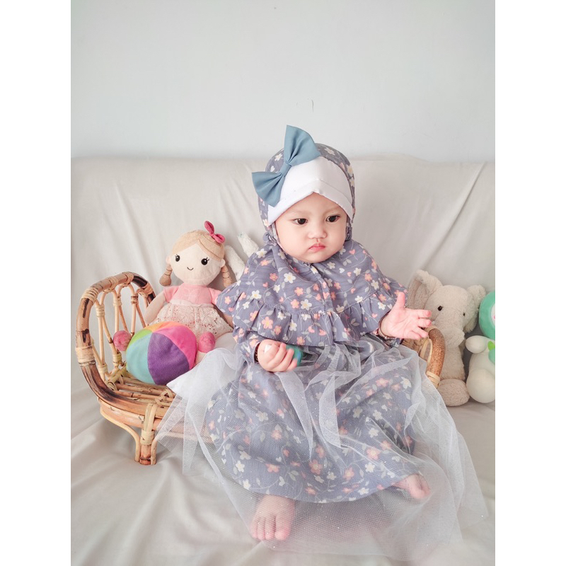 gamis bayi anak balita baju dress muslim anak perempuan set muslim baju lebaran anak balita MISHAEL gamis dress gamis anak tile