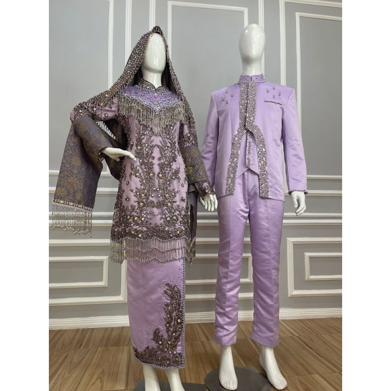 Cauple koto gadang premium berekor  full payet/kebaya akad plus jarik super mewah| kebaya modern