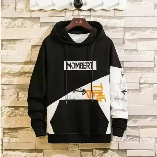 SWATER HOODIE MOOBER IS TIME HITAM PUTIH