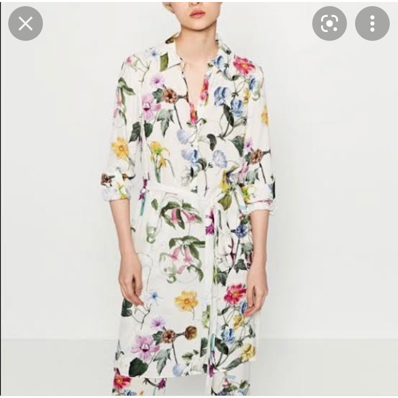 Preloved Zara Woman Floral Shirt Dress