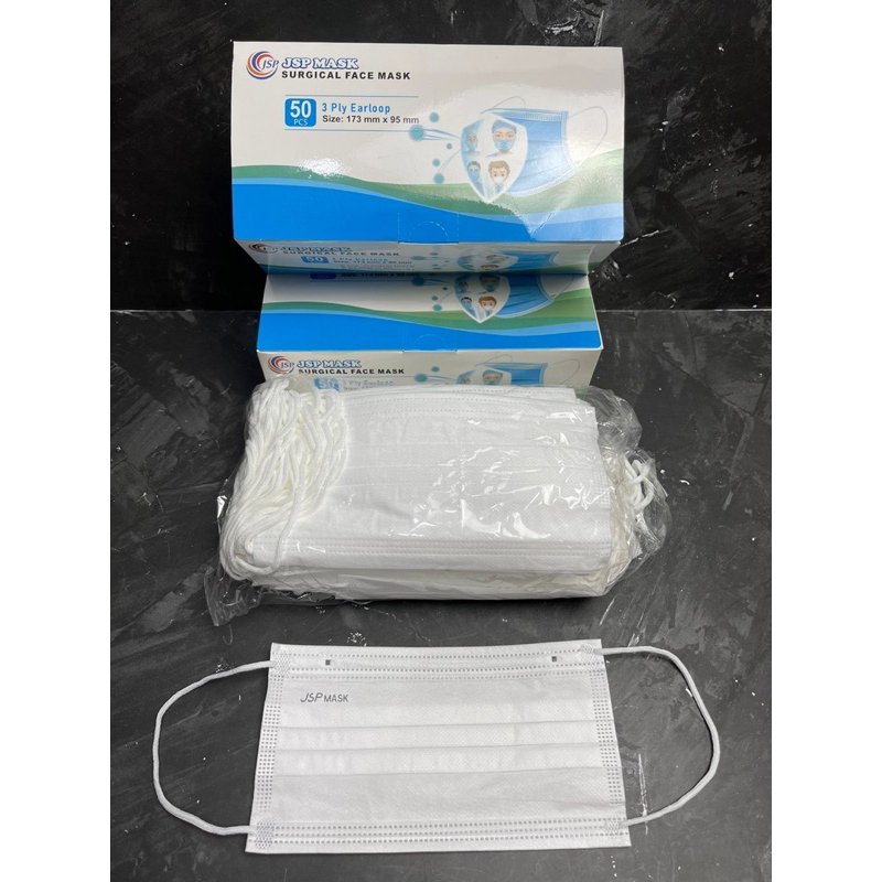 JSP Surgical Mask Earloop | Masker JSP 3Ply 50's