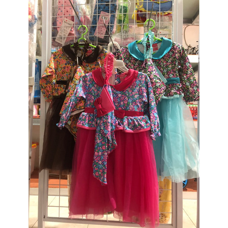 Set Baju Muslim Hijab Anak Perempuan Dress Anak Cewek Gamis Anak Rok Tile Bahan Spandek