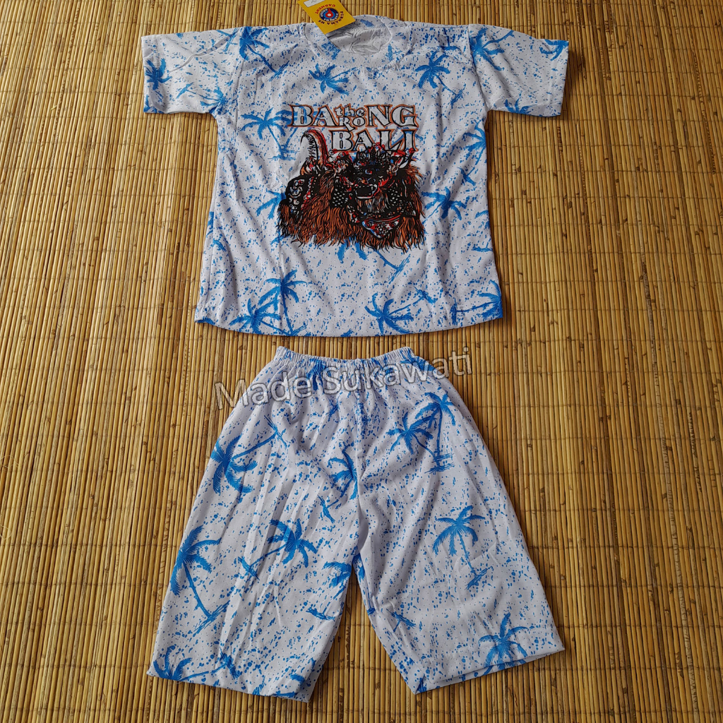 Setelan baju celana anak motif barong bali