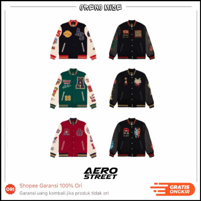 Jual Aerostreet Varsity Jacket Shopee Indonesia