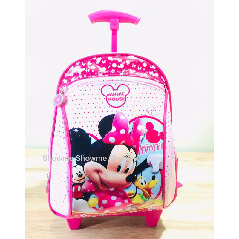 SHOWME TROLLEY - TROLI TAS RANSEL DORONG ANAK SEKOLAH PAUD KUALITAS PREMIUM - BATOK GAMBAR BUSA KAKU MINi PINK MAGIC