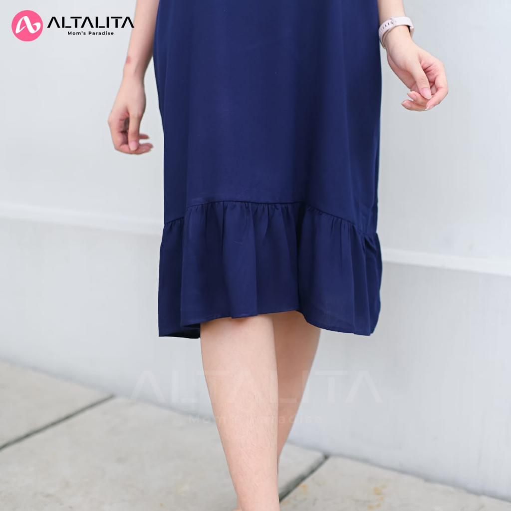 Altalita - Daster Polos Jumbo LD 120 Bahan Rayon Premium | Daster Viral Polos Kekinian Rempel Bawah | Daster Polos Panjang Selutut Non Busui