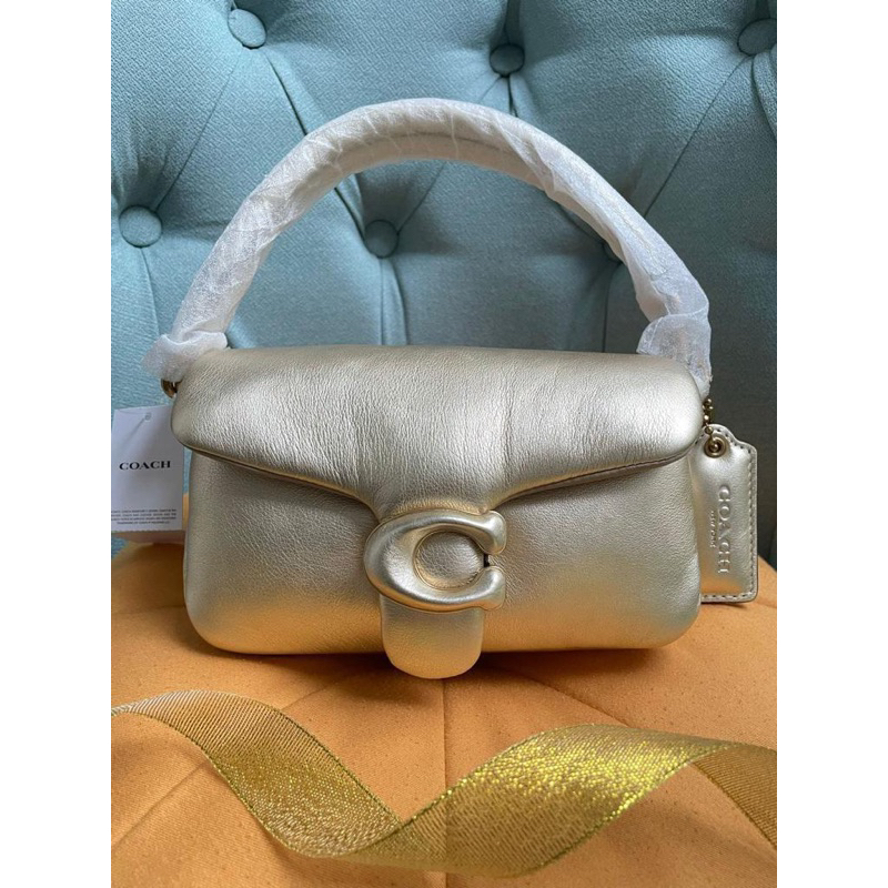 Coach tabby pillow soft gold