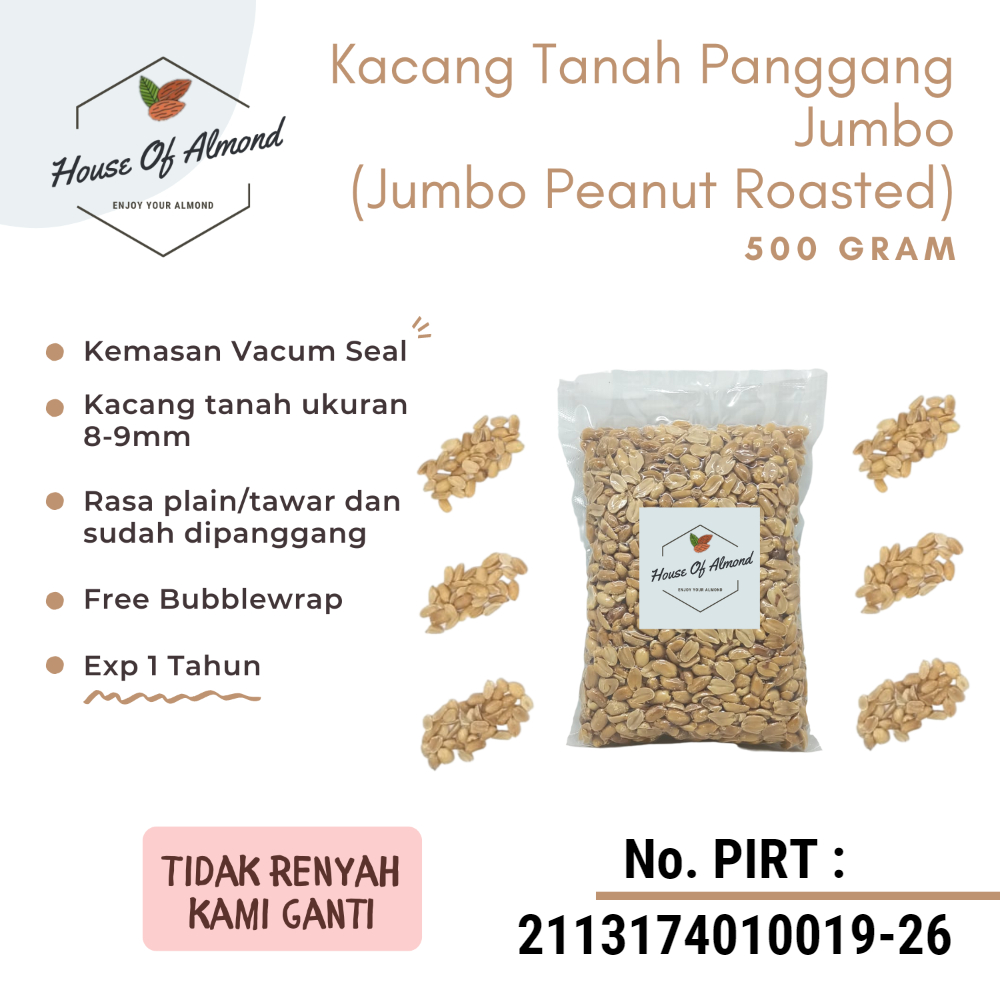 

Kacang Tanah Panggang Jumbo (Jumbo Peanut Roasted) 500gr