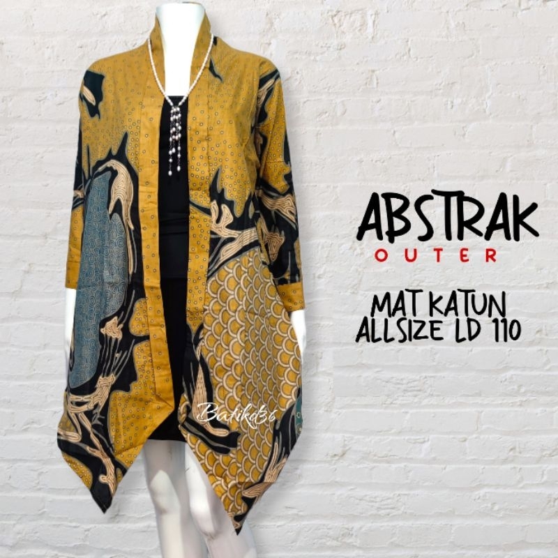 Vest outer batik abstrak kekinian warna baju luar wanita santai katun cewek remaja perempuan klasik kasual kerja murah adem katun halus premium seragam kembaran blazer rompi Cardi longcardi batik solo btc cantik jumbo besar gendut kantor tradisional pk