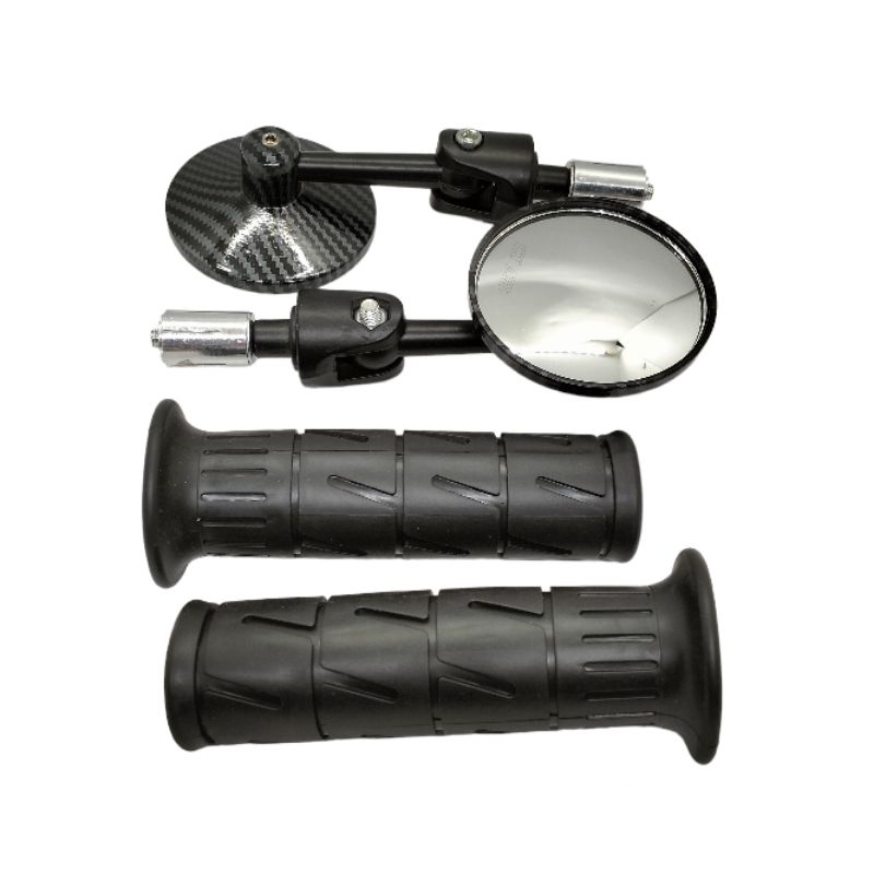 Paket Promo Murah Spion Jalu Bulat Bar end Carbon+Grip Hitam Kawasaki Nmax Aerox Lexy PCX Vario Mio Xeon Genio Scoopy Dill universal motor