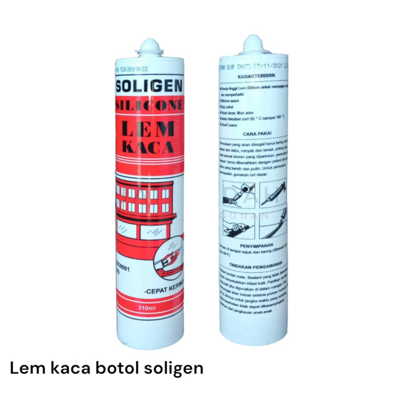 Lem kaca silicone sealant Soligen bening hitam putih