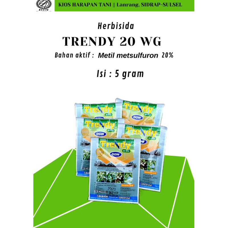 (Herbisida/Racun Rumput) TRENDY 20 WG 5 gram