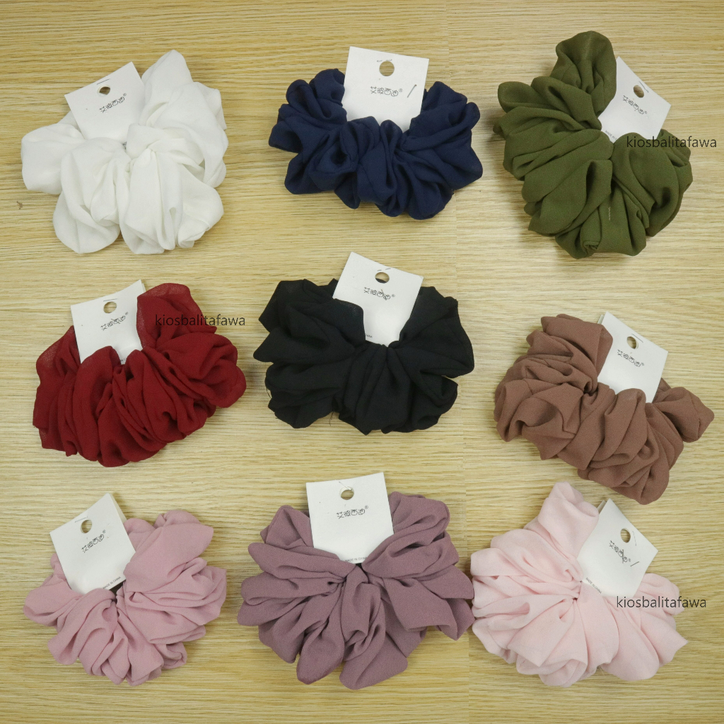 Ikat Rambut Scrunchie / Kunciran Cepol JIlbab Aksesories Wanita Korean Style Kuncir Polos Hijab Kualitas Import Babycinnamon