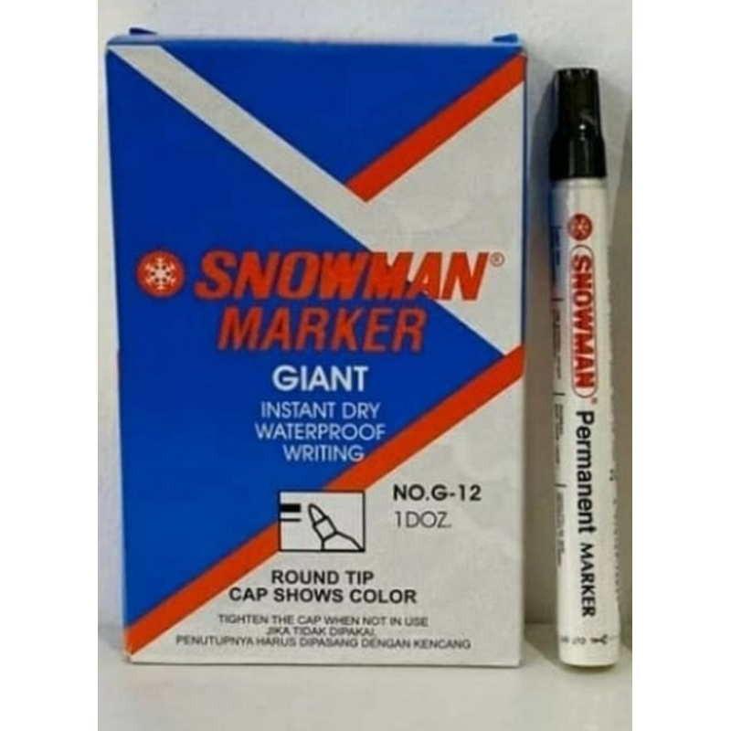 Spidol hitam snowman permanent marker G-12