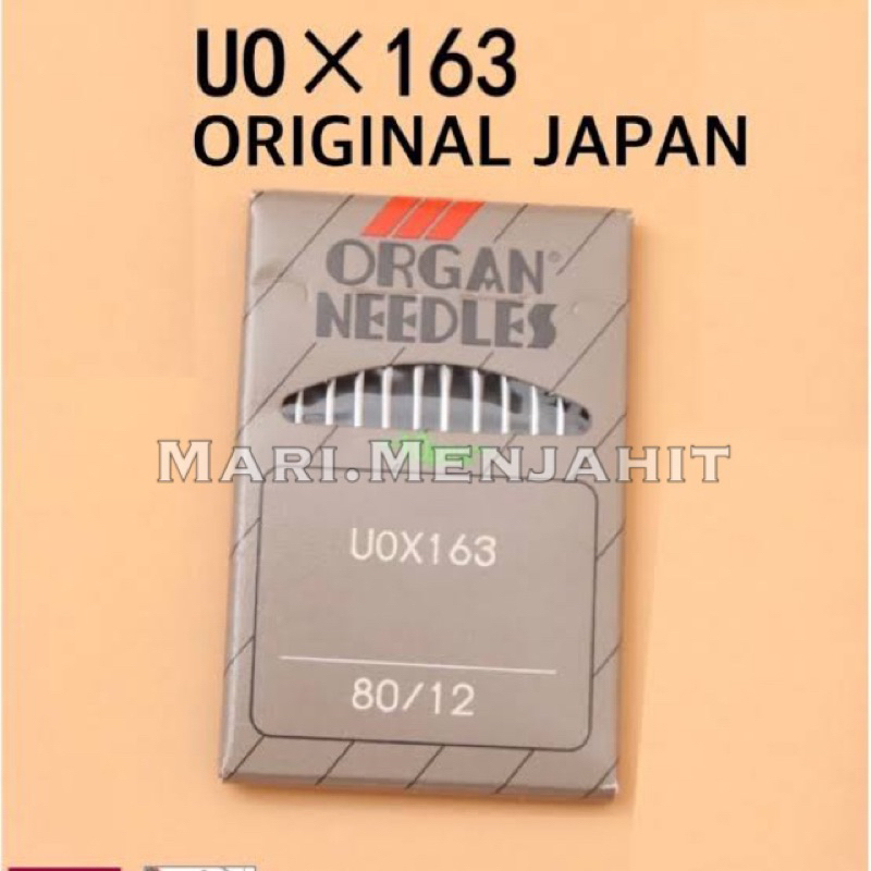 Jarum UOx163 / UO x 163 Ori Organ Needles Japan mesin Jahit peacock picot dua rantai zigzag