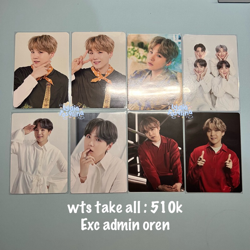 bts suga photocard mpc magic shop, mots one, bang bang con ready photocard bts suga yoongi jin jimin