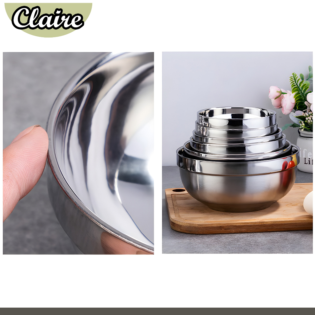 Mangkok Korea Stainless / Mangkok Korea Tebal / Mangkok Double Wall Bowl Banyak Ukuran